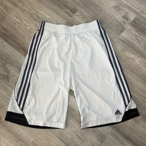 Adidas Men's‎ White Basketball Shorts Climalite Athletic Training Size M